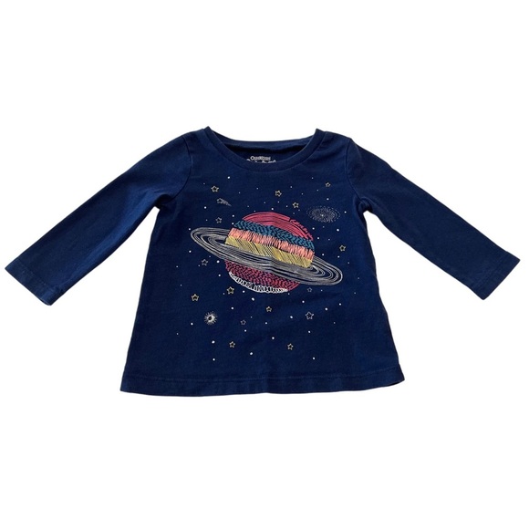 💫$4/ADD ON💫 OshKosh B'gosh Navy Cosmic Planet Long Sleeve Tee | Baby Girls 6 MTH - Picture 5 of 5